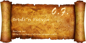 Orbán Fulvia névjegykártya